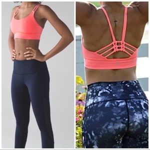 Lululemon Sun Salutation Neon Coral Sports Bra I also have the matching shorts!!